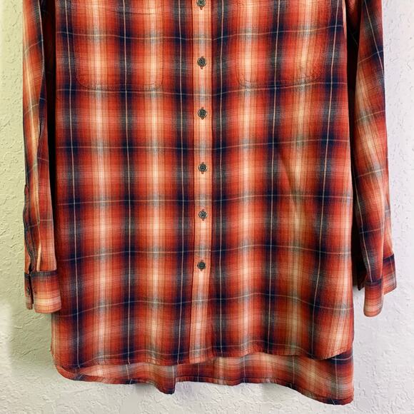 ARIAT Shirt Large Real Billie Rae Plaid Relaxed Fit Button Closure Chest Pockets - Picture 5 of 13